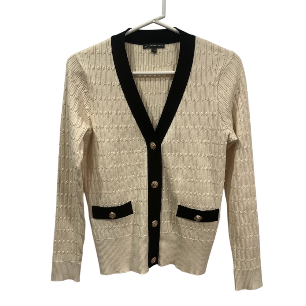 💥SALE! Adrienne Papell Cream and Black Cardigan